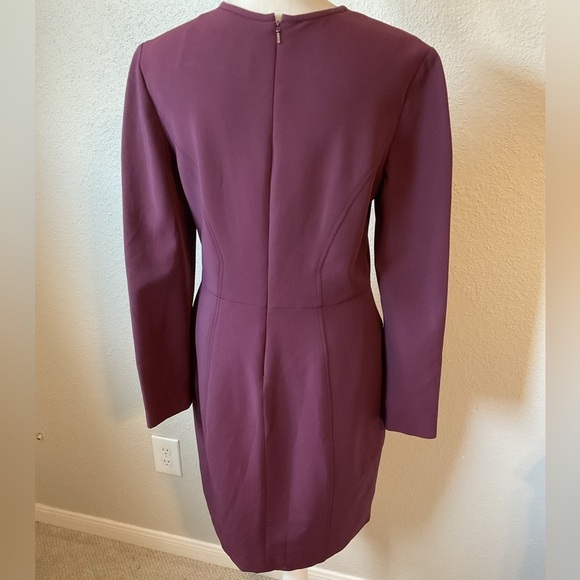 Yigal Azrouel Burgundy Sheath Dress Size 10 Silk Blend - Picture 4 of 12